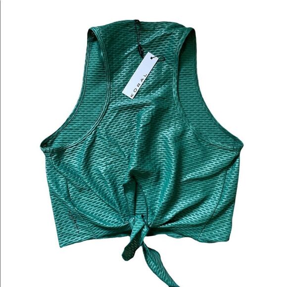 KORAL Raegan Shiny Netz Tank - Emerald Green Size S - Picture 5 of 8